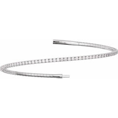 14K White Gold 2 CTW Lab-Grown Diamond Flexible Bangle 7" Bracelet