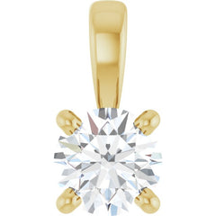 14K Yellow Gold 1/4 CT Natural Diamond Pendant
