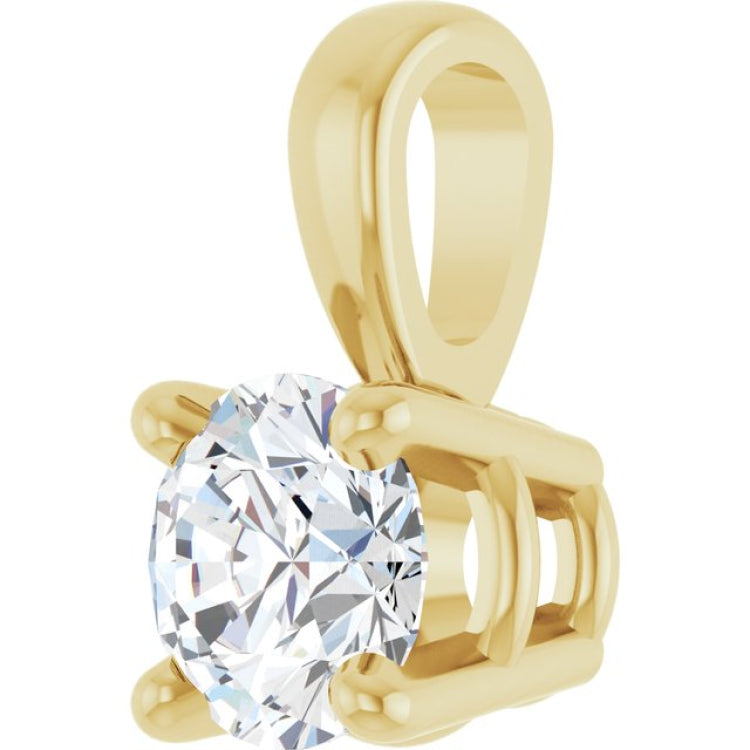 14K Yellow Gold 1/4 CT Natural Diamond Pendant