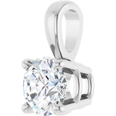 14K White Gold 1/3 CT Natural Diamond Pendant