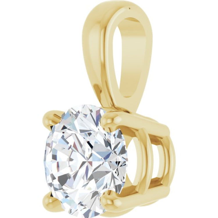 14K Yellow Gold 1/2 CT Natural Diamond Pendant