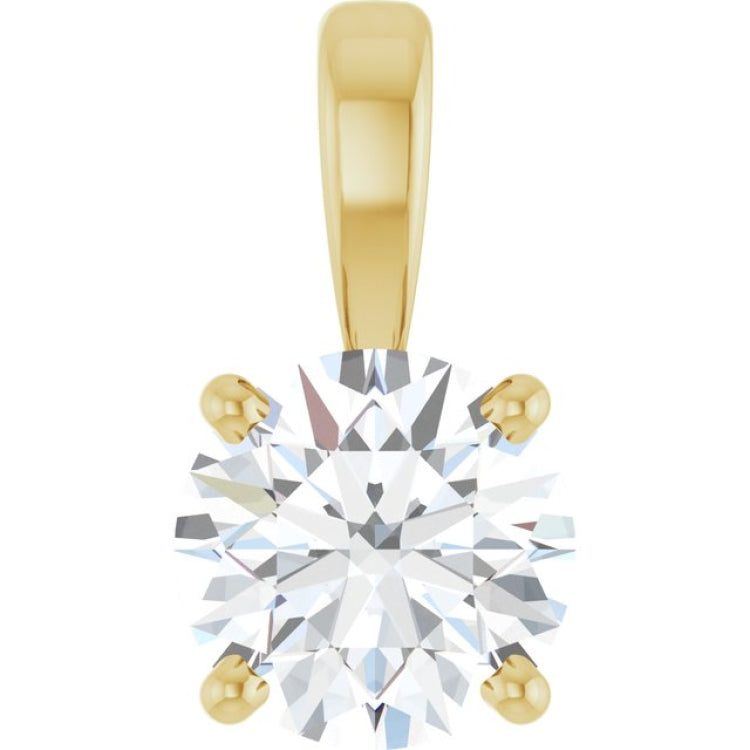 14K Yellow Gold 3/4 CT Natural Diamond Pendant