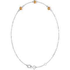 14K White Gold Natural Citrine Bezel-Set 3-Stone 6 1/2-7 1/2" Bracelet
