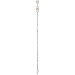 14K White Gold Natural Citrine Bezel-Set 3-Stone 6 1/2-7 1/2" Bracelet