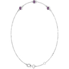 14K White Gold Lab-Grown Alexandrite Bezel-Set 3-Stone 6 1/2-7 1/2" Bracelet