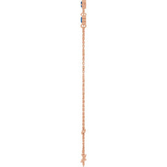 14K Rose Gold Natural Blue Sapphire Bezel-Set 3-Stone 6 1/2-7 1/2" Bracelet
