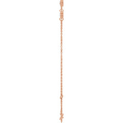 14K Rose Gold 1/4 CTW Natural Diamond Bezel-Set 3-Stone 6 1/2-7 1/2" Bracelet