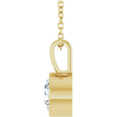 14K Yellow Gold 5/8 CT Lab-Grown Diamond Bezel-Set Solitaire 16-18" Necklace