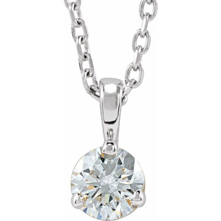 14K White Gold 1/4 CTW Natural Diamond 18" Necklace