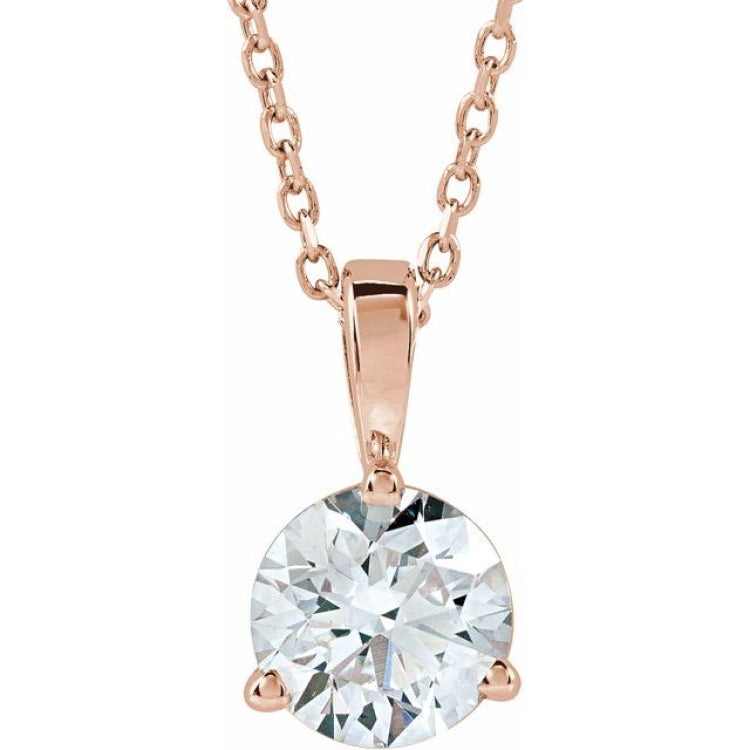 14K Rose Gold 1 CTW Lab-Grown Diamond 18" Necklace