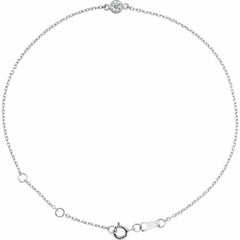 14K White Gold Lab-Grown Diamond 6 1/2-7 1/2" Bracelet