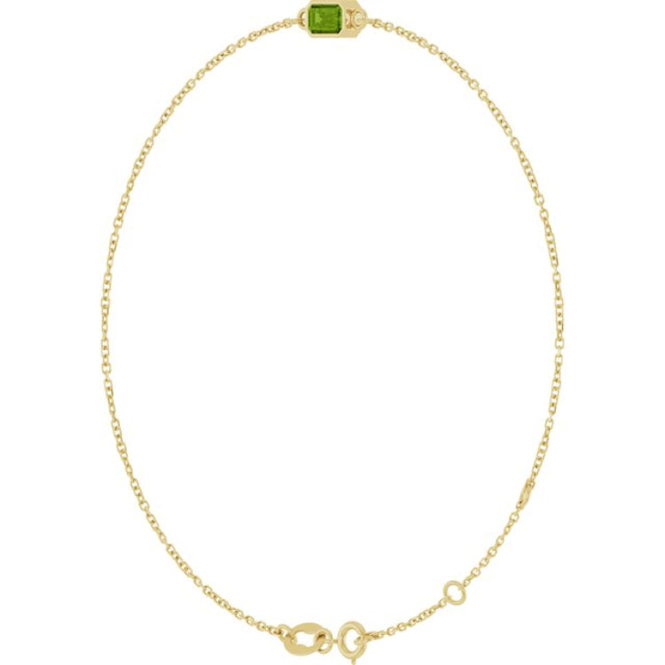 14K Yellow Gold Natural Peridot 6 1/2-7 1/2" Bracelet