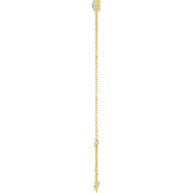14K Yellow Gold Natural Blue Zircon 6 1/2-7 1/2" Bracelet