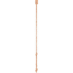 14K Rose Gold Natural White Sapphire 6 1/2-7 1/2" Bracelet