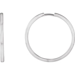 Platinum Hinged 25 mm Hoop Earrings