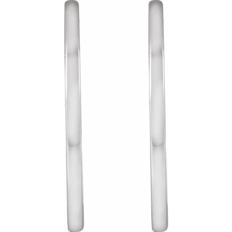 14K White Gold Hinged 25 mm Hoop Earrings