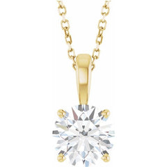 14K Yellow Gold 1 1/2 CT Lab-Grown Diamond 18" Necklace