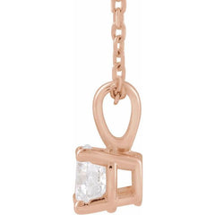 14K Rose Gold 3/4 CT Natural Diamond 18" Necklace
