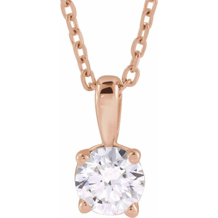 14K Rose Gold 3/4 CT Lab-Grown Diamond 18" Necklace
