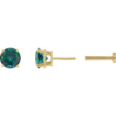 14K Yellow Gold Natural Alexandrite Earring