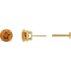 14K Yellow Gold Natural Citrine Earring