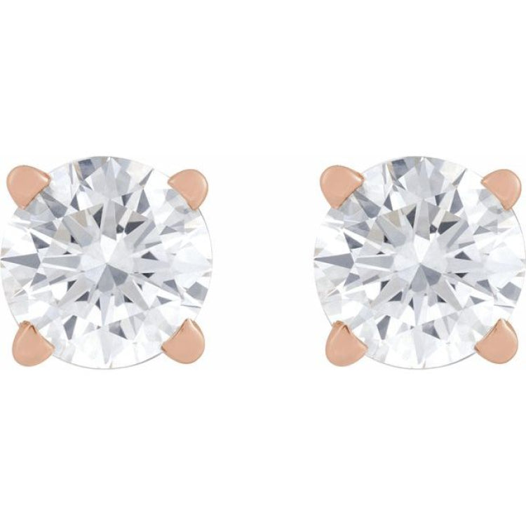 14K Rose Gold 1/2 CT Natural  Diamond Earring