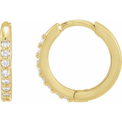 Platinum 1/3 CTW Natural Diamond Hinged 15 mm Hoop Earrings