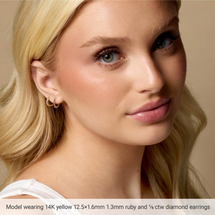 14K White Gold 1/3 CTW Lab-Grown Diamond Hinged 15 mm Hoop Earrings