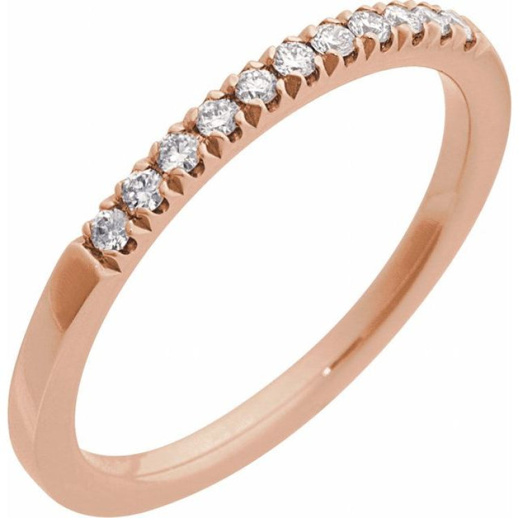 10K Rose Gold Natural Diamond Stackable Ring