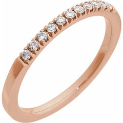 10K Rose Gold Natural Diamond Stackable Ring