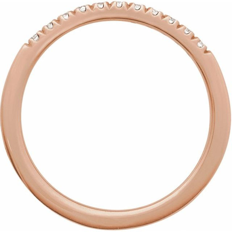 10K Rose Gold Natural Diamond Stackable Ring