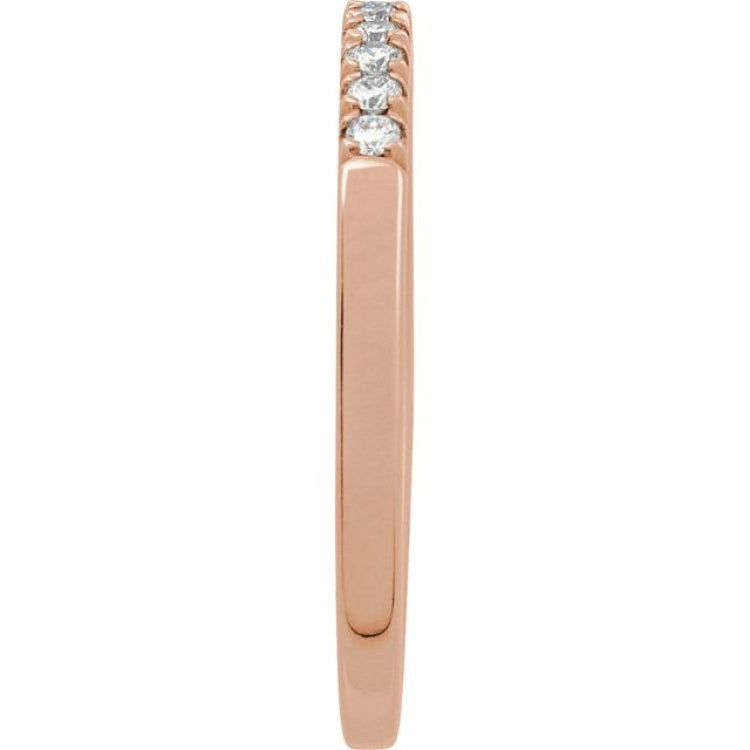 10K Rose Gold Natural Diamond Stackable Ring