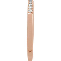10K Rose Gold Natural Diamond Stackable Ring