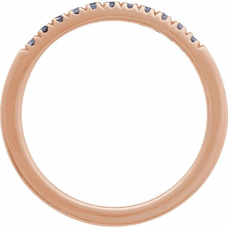 10K Rose Gold Natural Alexandrite Stackable Ring