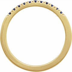 10K Yellow Gold Lab-Grown Blue Sapphire Stackable Ring