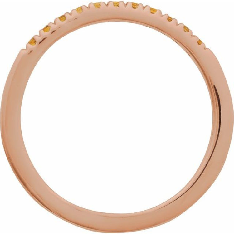 10K Rose Gold Natural Citrine Stackable Ring
