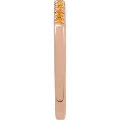 10K Rose Gold Natural Citrine Stackable Ring