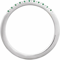 10K White Gold Lab-Grown Emerald Stackable Ring