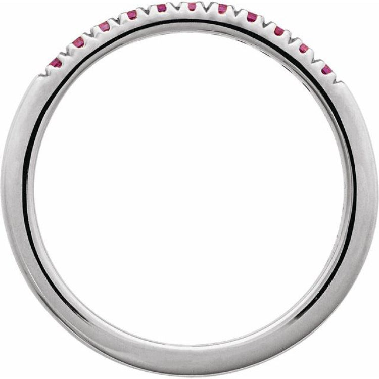 10K White Gold Natural Ruby Stackable Ring
