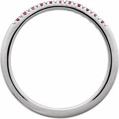 10K White Gold Lab-Grown Ruby Stackable Ring
