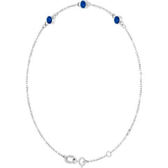 Sterling Silver Natural Blue Sapphire Bezel-Set 3-Stone 6 1/2-7 1/2" Bracelet