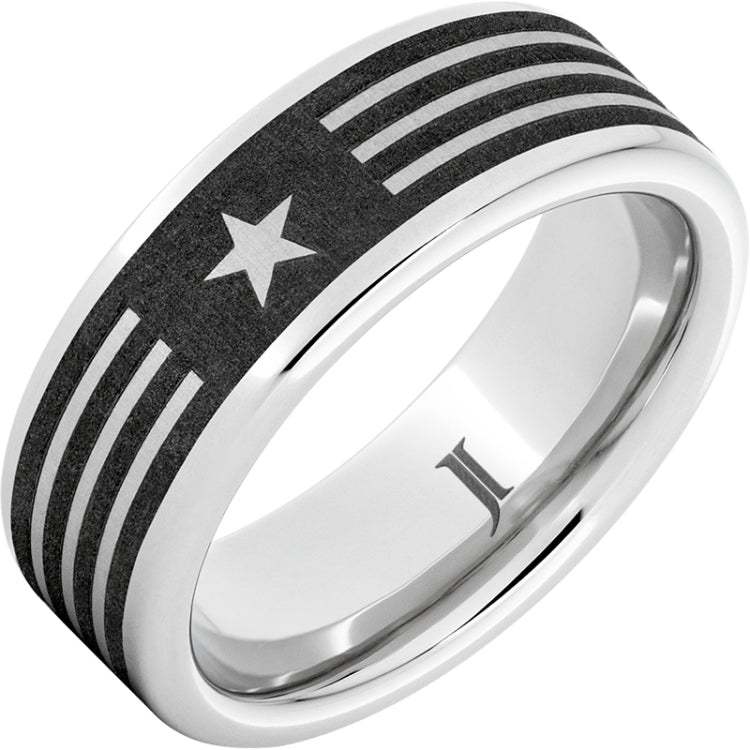 Stars and Stripes - Serinium® Men's Ring with American Flag Engraving