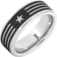 Stars and Stripes - Serinium® Men's Ring with American Flag Engraving