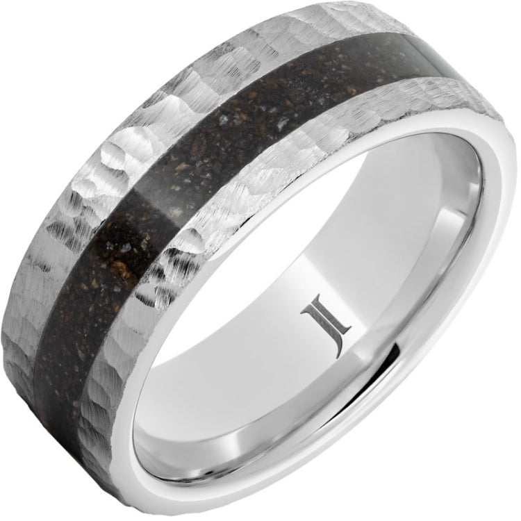 Serinium® Ring with Grey Dinosaur Bone Inlay