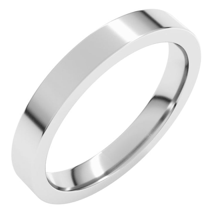 Platinum 3 mm Comfort-Fit Flat Band Size 7
