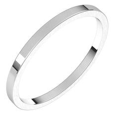14K White Gold 1.5 mm Flat Band Size 6.5