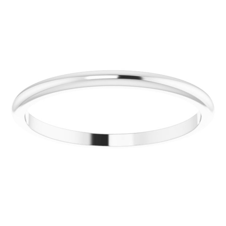 14K White Gold 1.5 mm Half Round Band Size 6