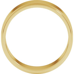 14K Yellow Gold 7 mm Stepped-Edge Flat Band Size 7.5