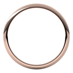 14K Rose Gold 1 mm Half Round Band Size 6.5