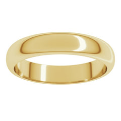 14K Yellow Gold 4 mm Half Round Band Size 10
